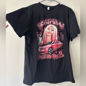 Nicki Minaj pink Friday Tour black cotton Concert t-shirt - Size Large